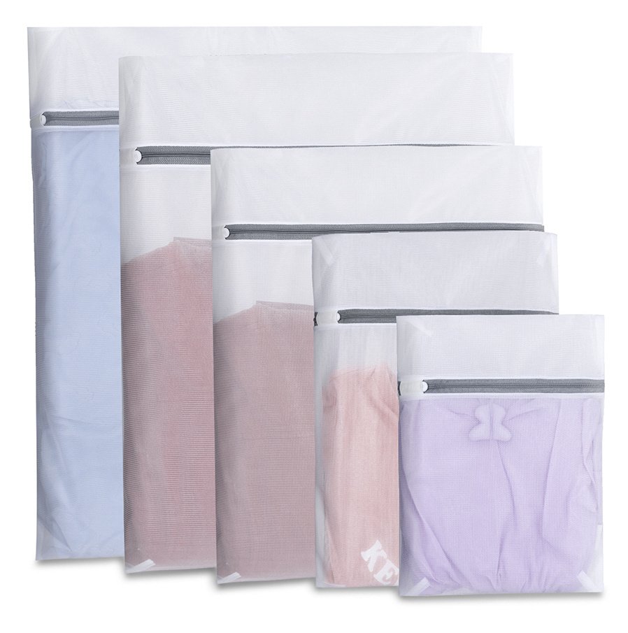 Rectangular mesh wash bag set in multiple sizes